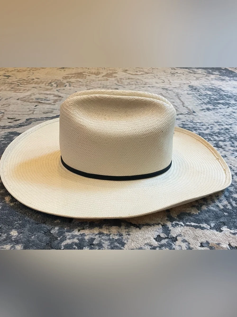 Bailey Panama Style Cowboy Hat with Black Band - Cream
